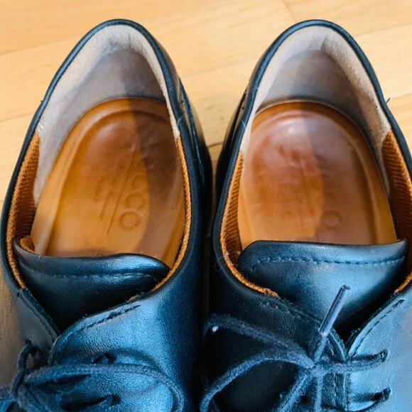 Ecco Men\'s Black Leather Cap Toe Dress Shoes US Size 9 main image 12